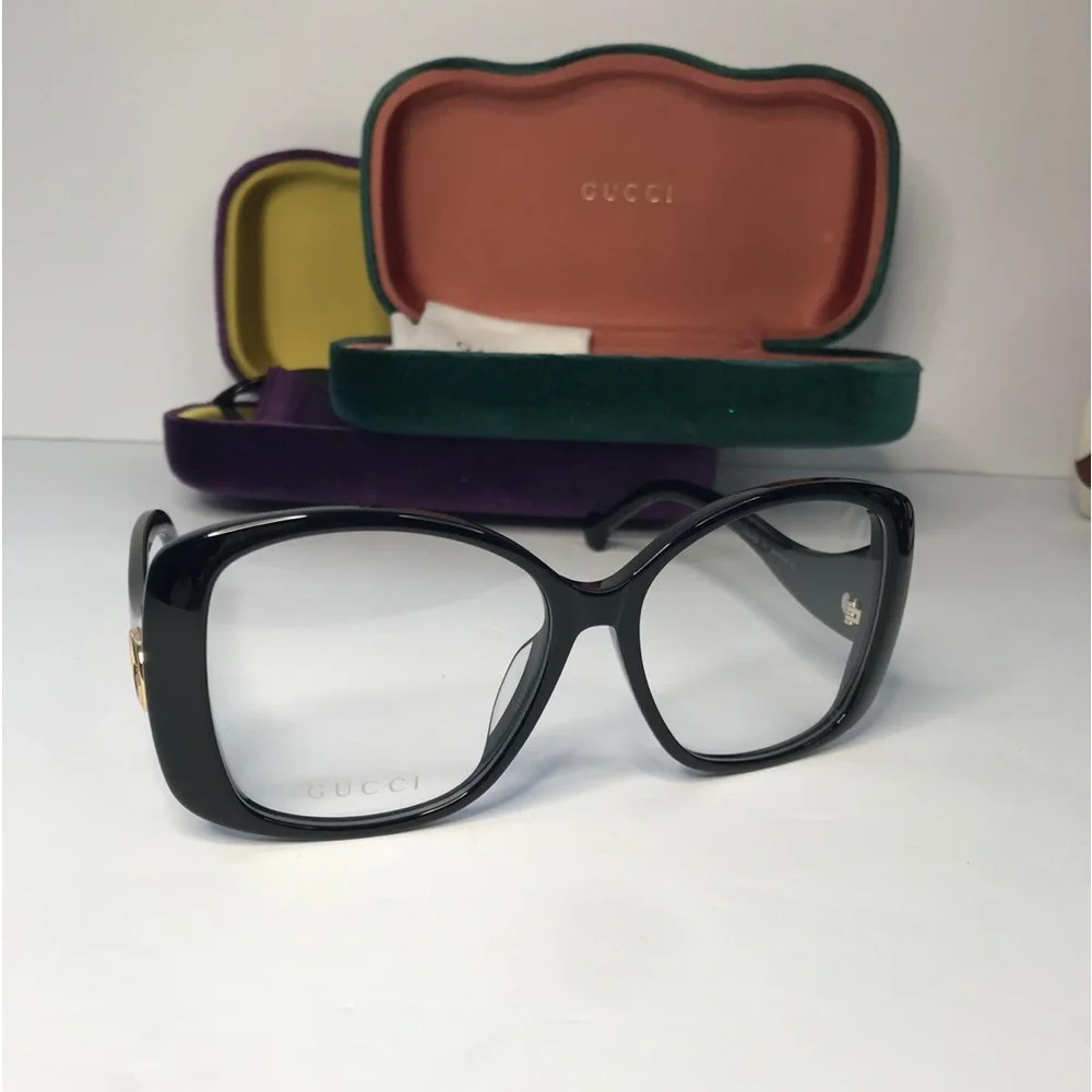 New Authentic Gucci Demo Butterfly Ladies Eyeglasses GG1236O 001 56 - Picture 5 of 16